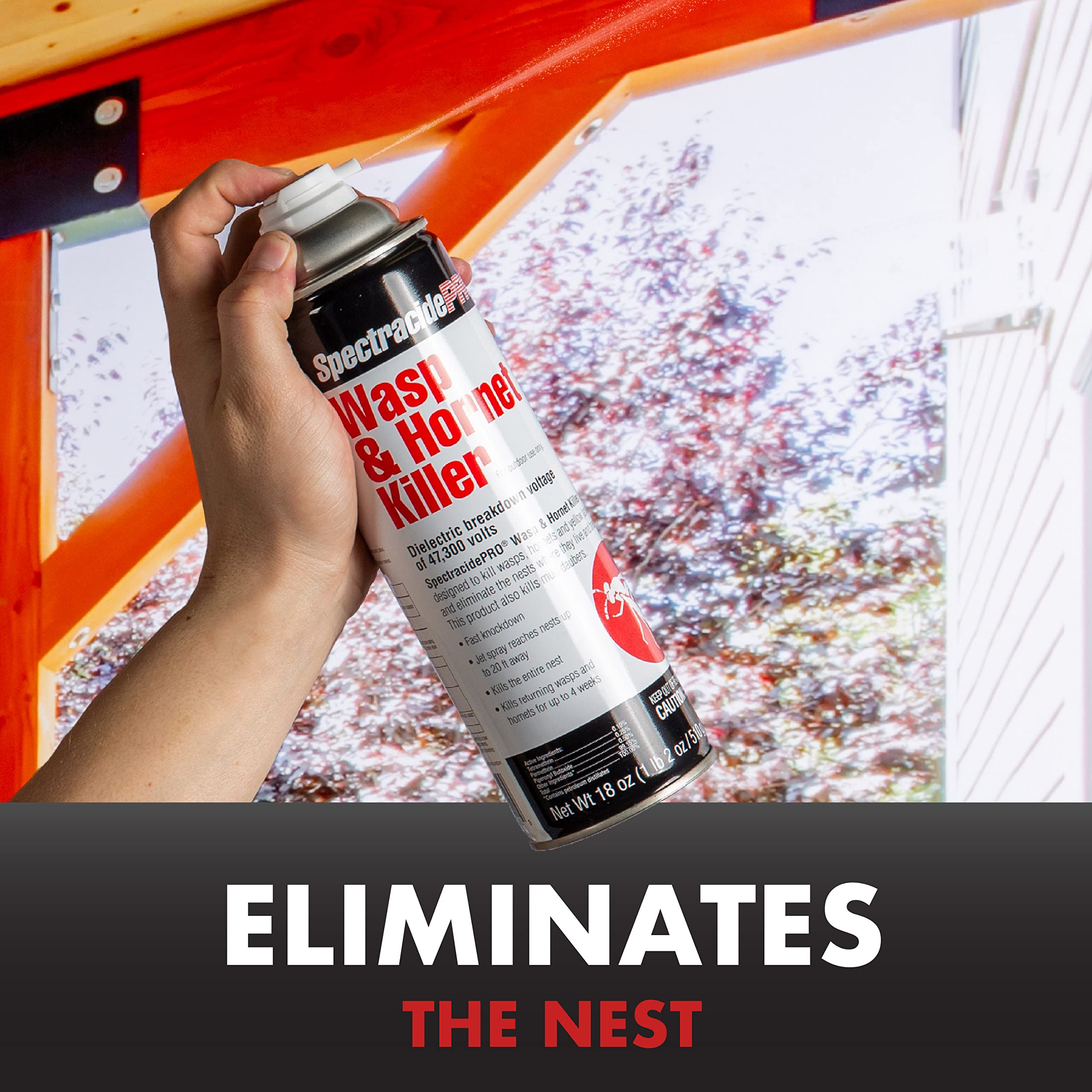 SpectracidePRO Wasp & Hornet Killer dielectric-voltage rating supports safe outdoor operation.