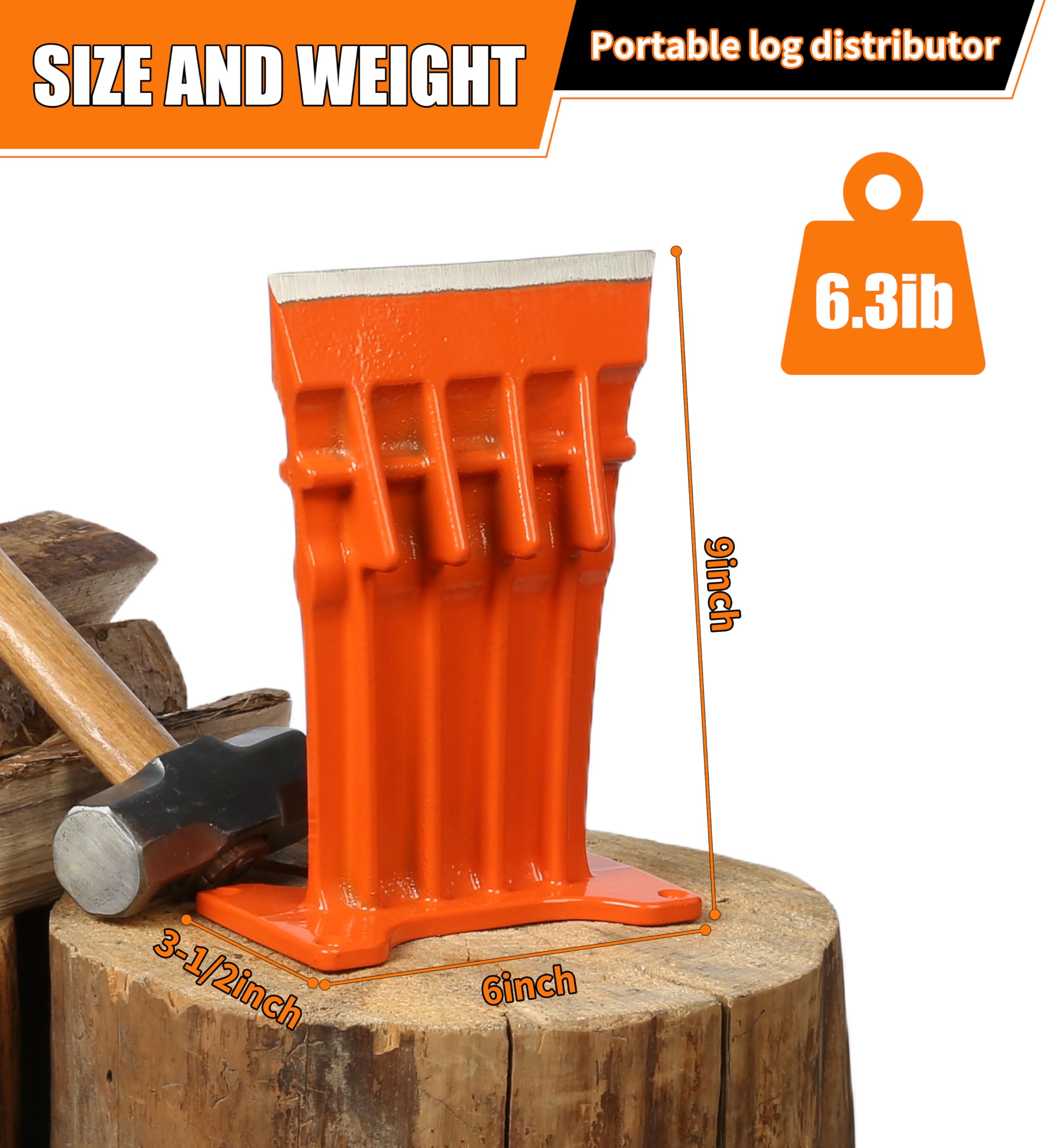 SPEED FORCE compact, portable log splitter fits small spaces