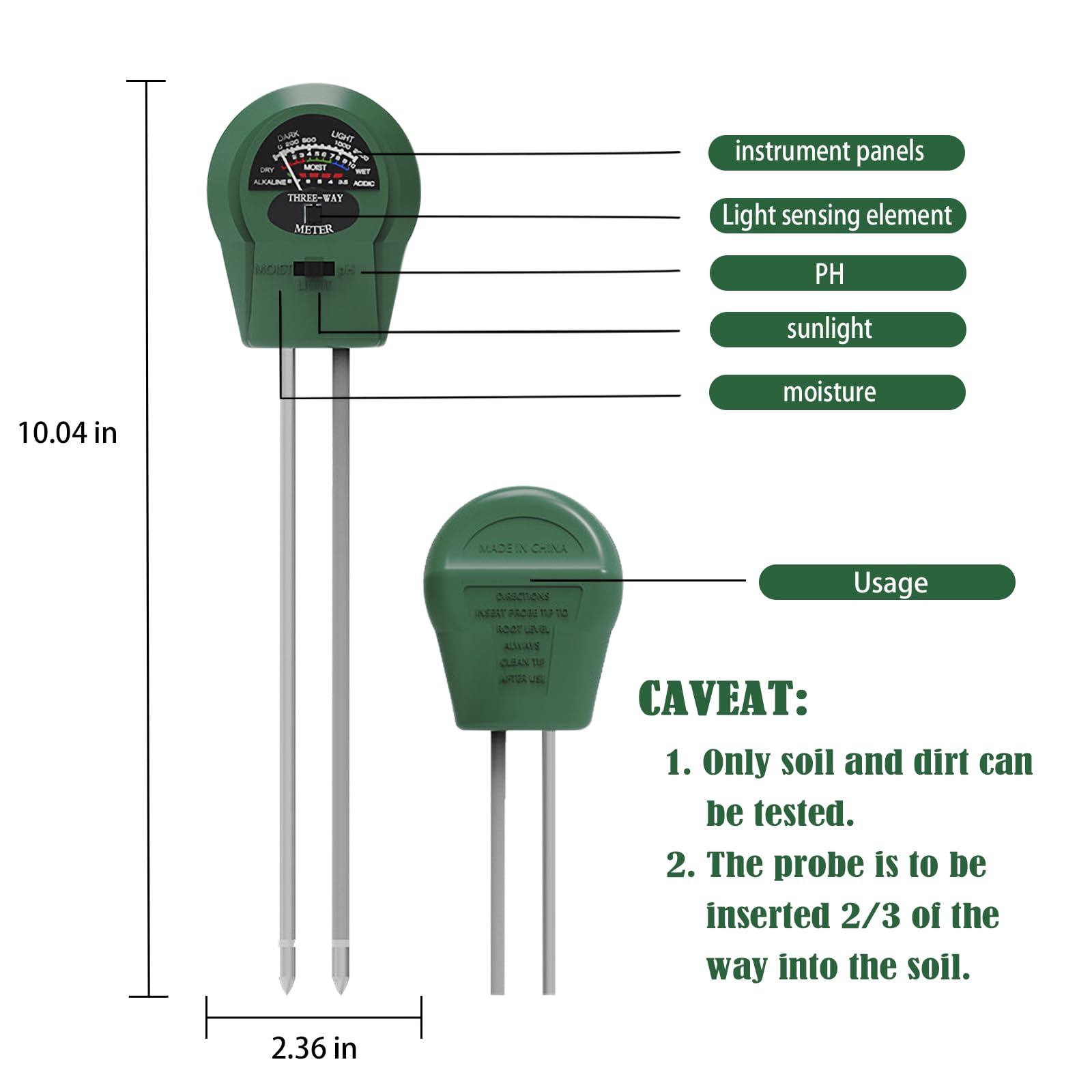 Speedinistic 3-in-1 meter shows soil moisture at a glance for precise watering.
