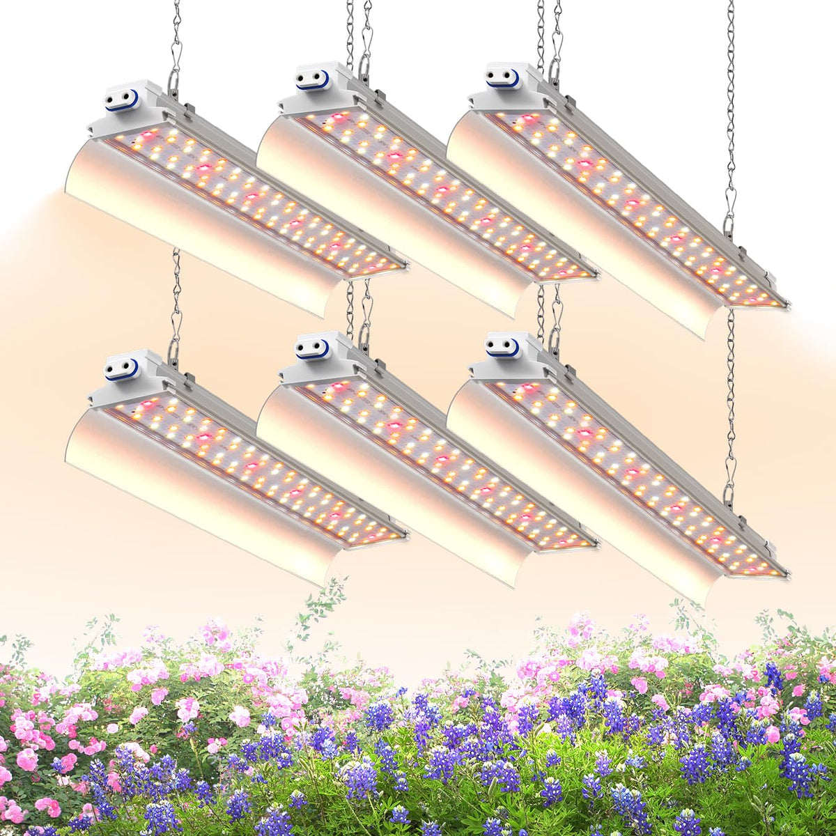 SpeePlant 1.4ft full-spectrum grow light illuminates seedlings for healthy indoor growth.