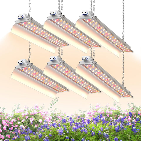 SpeePlant 1.4ft full-spectrum grow light illuminates seedlings for healthy indoor growth.
