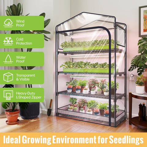 SpeePlant four-tier plant shelf maximizes space for small pots