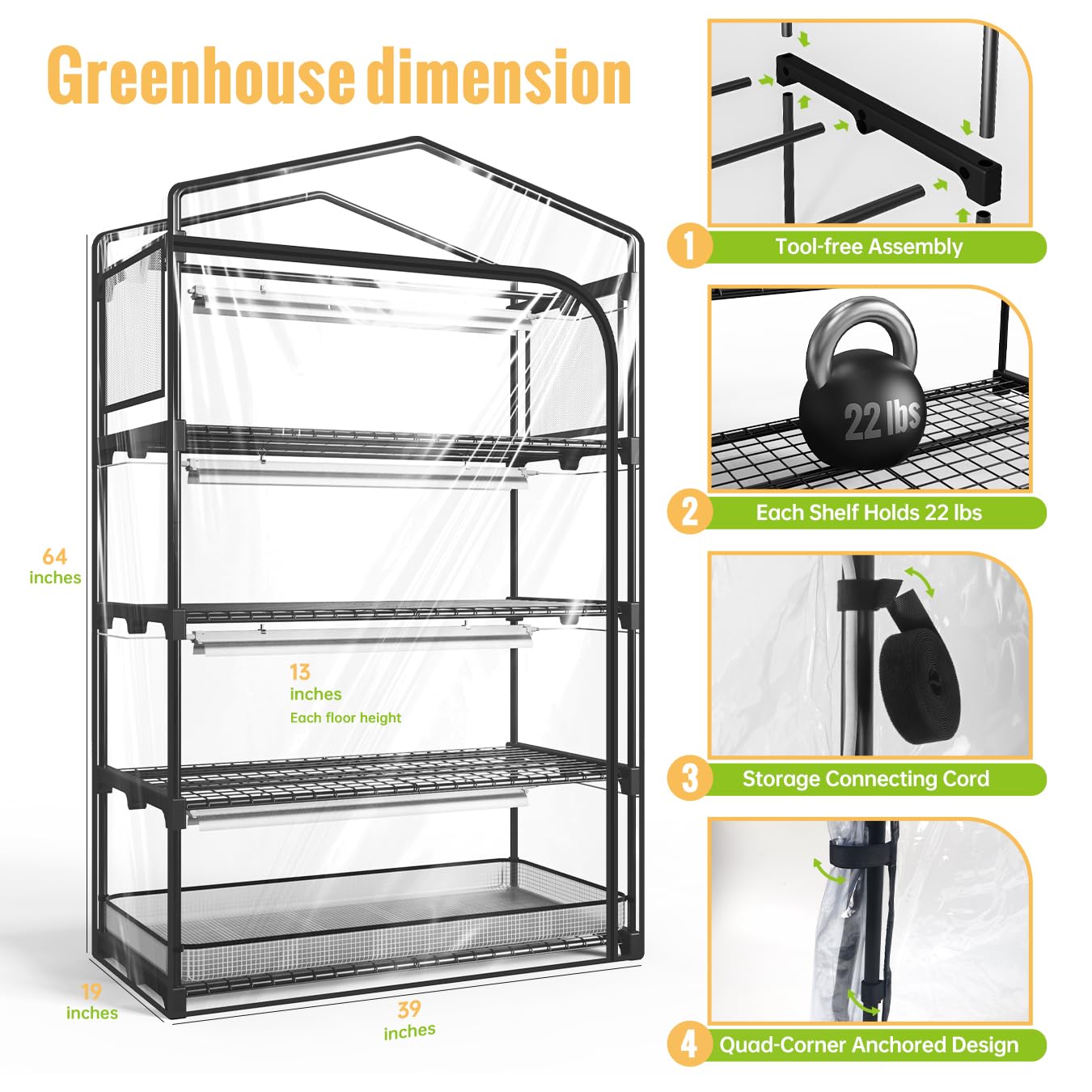 SpeePlant easy-assembly shelves adapt to different plant sizes