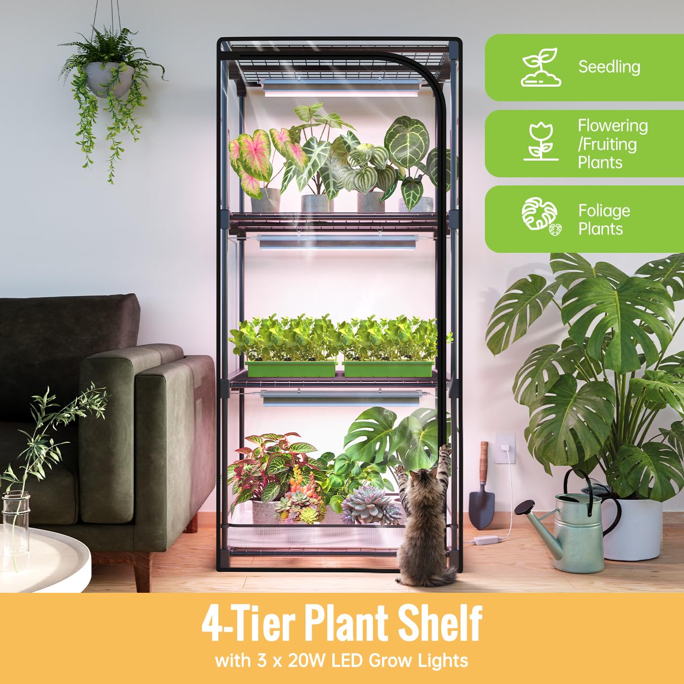 SpeePlant grow light system with full spectrum illumination for healthy plants