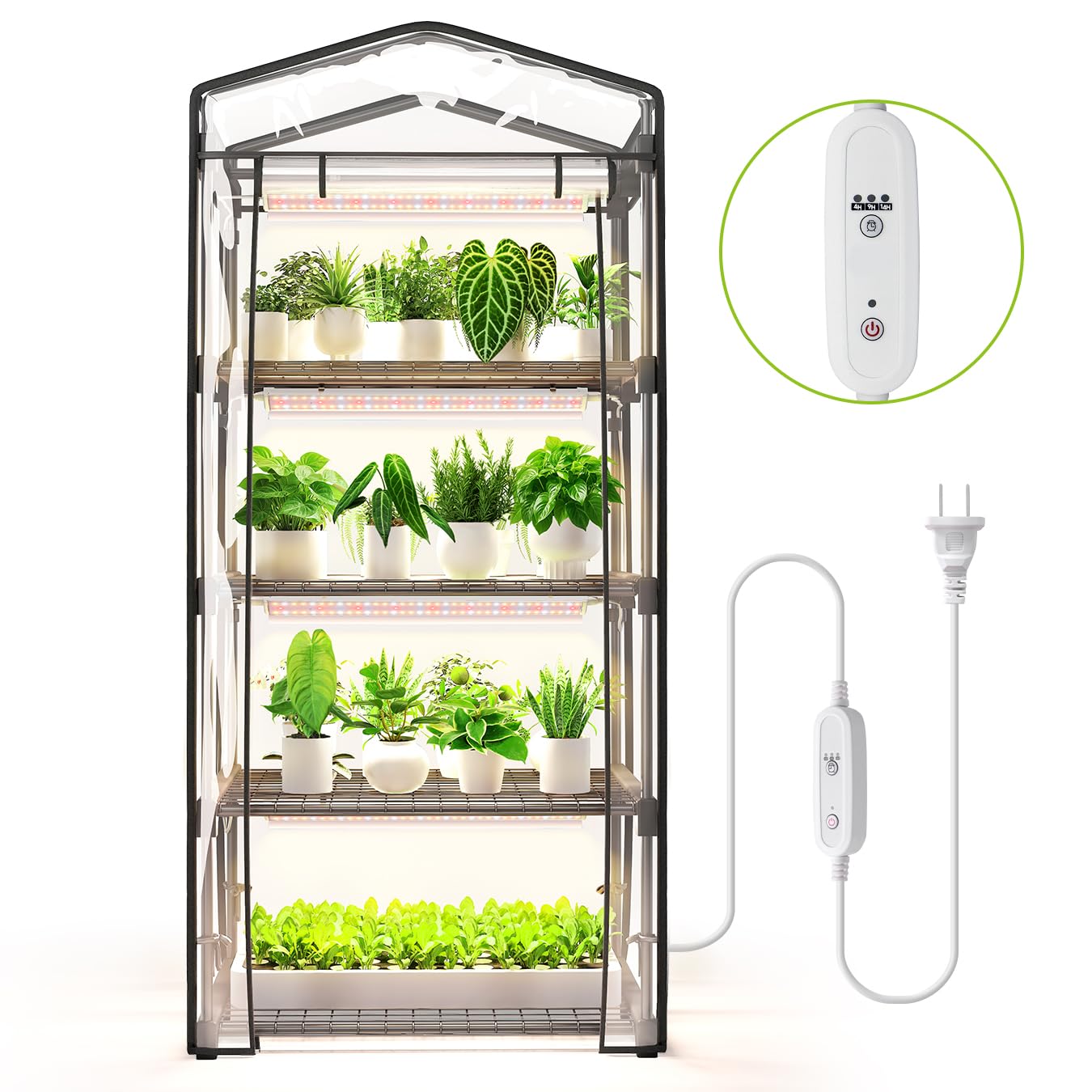 SpeePlant indoor greenhouse four-tier shelves for seed starting