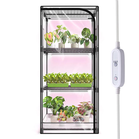 SpeePlant indoor greenhouse with zippered tent for seed starting and tidy growth