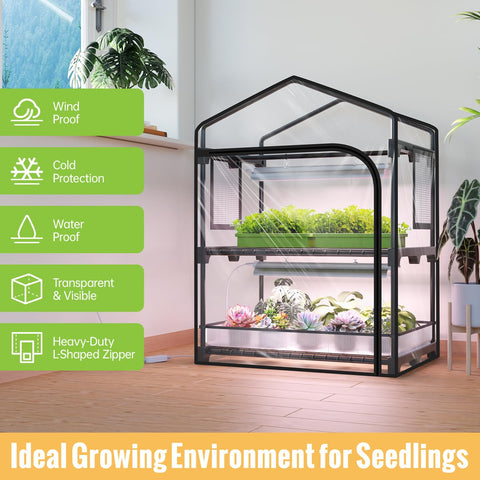 SpeePlant greenhouse door zipper closed showing easy access and view