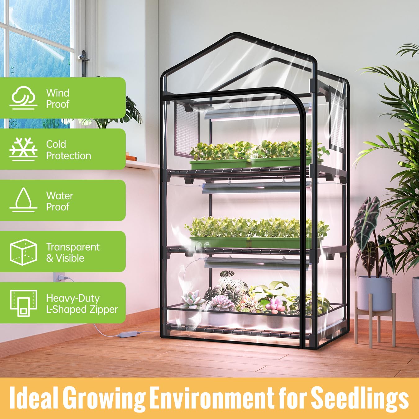 SpeePlant PVC cover with ventilation window protects humidity and airflow