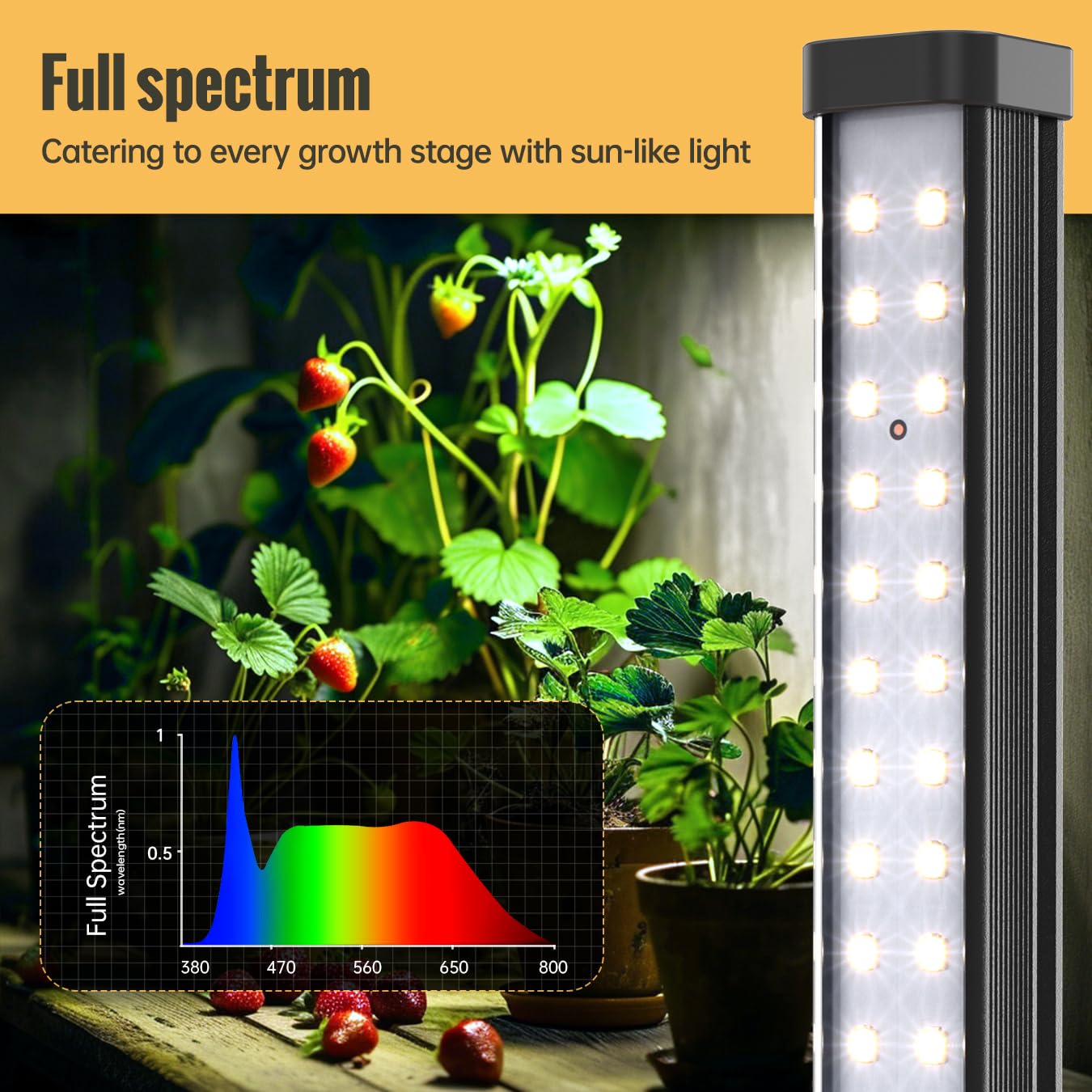 SpeePlant wide illumination area accommodates tall tropical plants and foliage varieties.