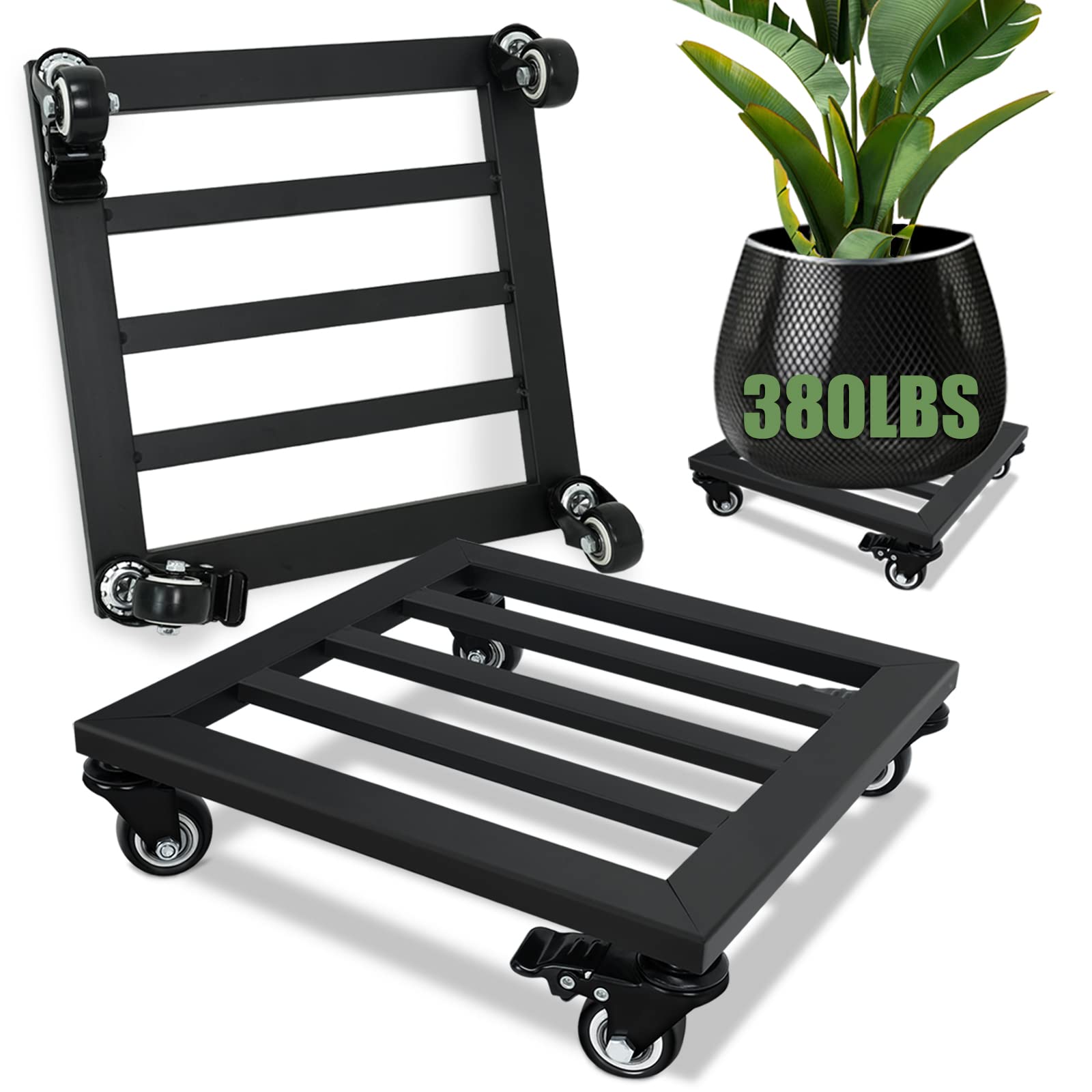 SPEETH plant caddy 12in side view for easy pot mobility indoors or outdoors