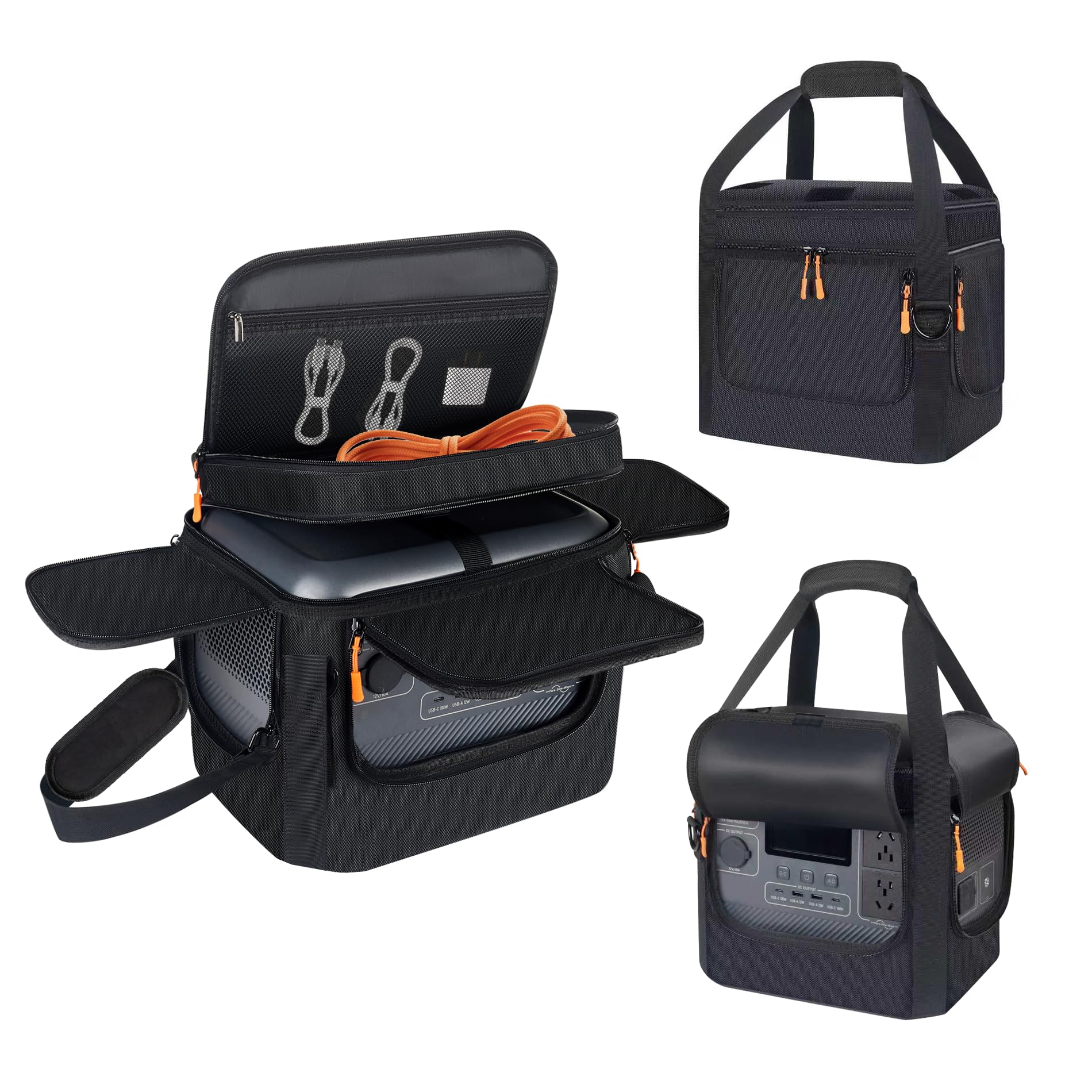 Speqerk Bluetti Elite 100 V2 front view bag with quick-access design for power data.