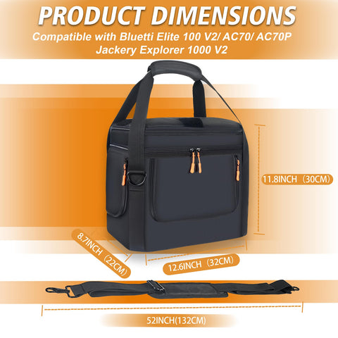 Speqerk Bluetti Elite 100 V2 side view showing compact, organized storage.