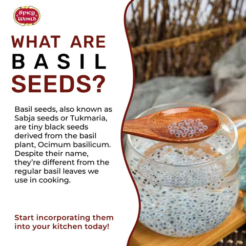 Sabja seeds soaked in water showing gelatinous texture for drinks.