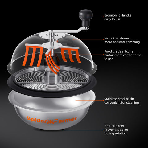 Spider Farmer trimmer handle with removable design simplifies cleaning.