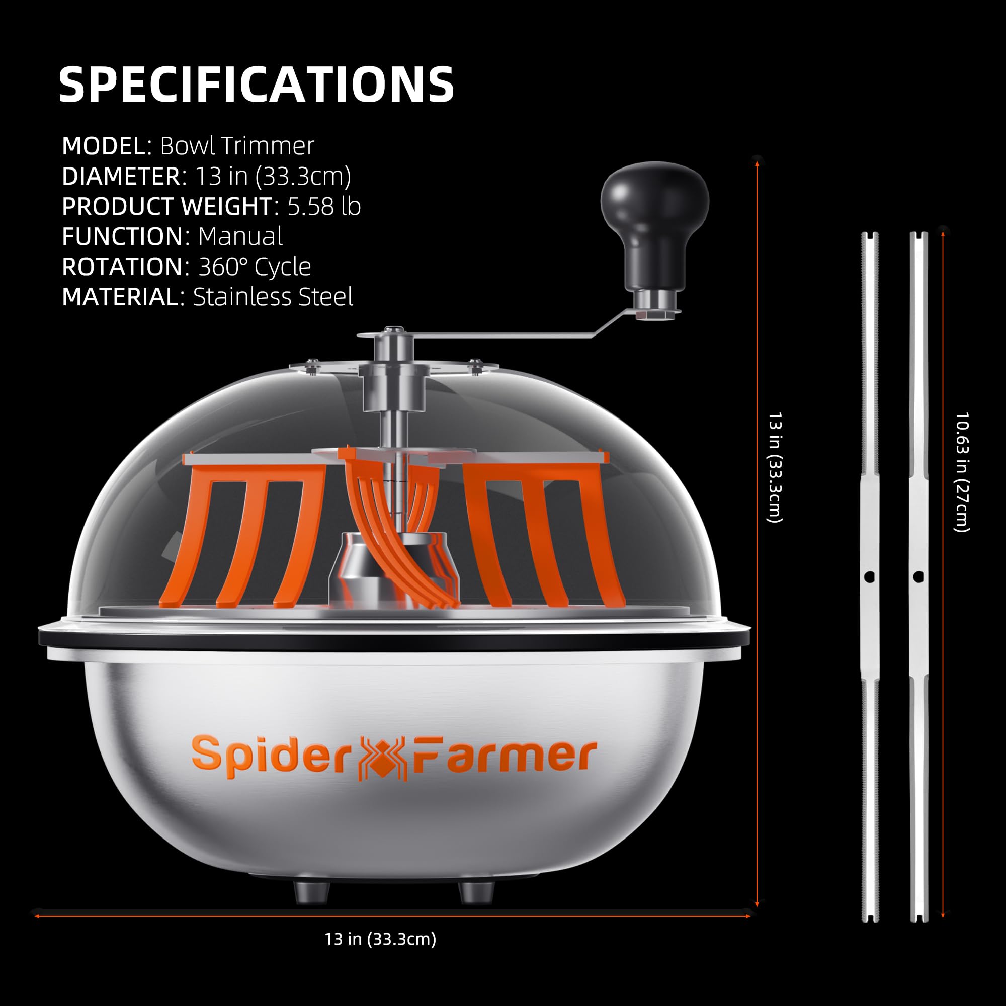 Spider Farmer 13-Inch Bud Trimmer rotary cutter demonstrates smooth, even slicing.