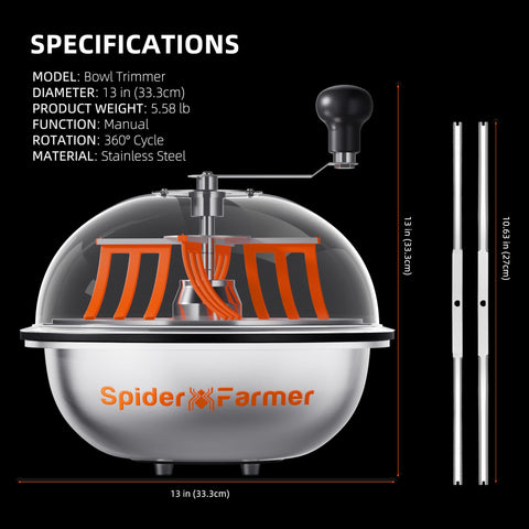Spider Farmer 13-Inch Bud Trimmer rotary cutter demonstrates smooth, even slicing.
