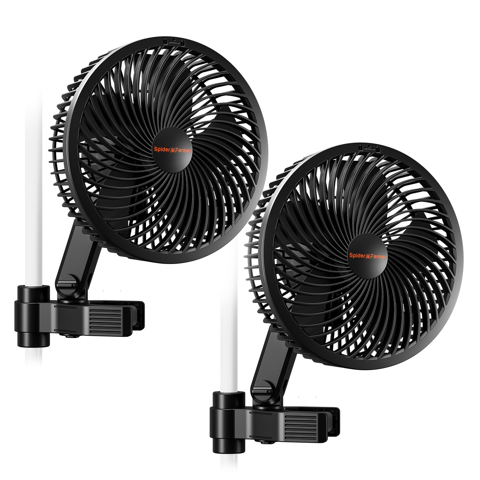 Spider Farmer 2Pack Grow Tent Clip Fan 6in closeup showcasing dual-pack versatility for tent airflow.