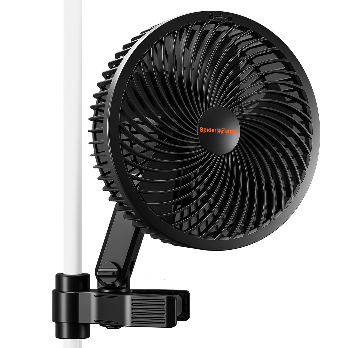 Spider Farmer 6-inch clip fan front view for compact airflow in grow tents.