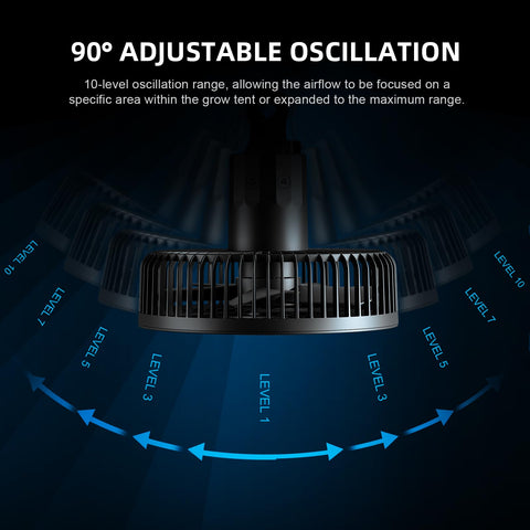 Spider Farmer 6-inch clip fan vertical adjustment enables directed airflow.