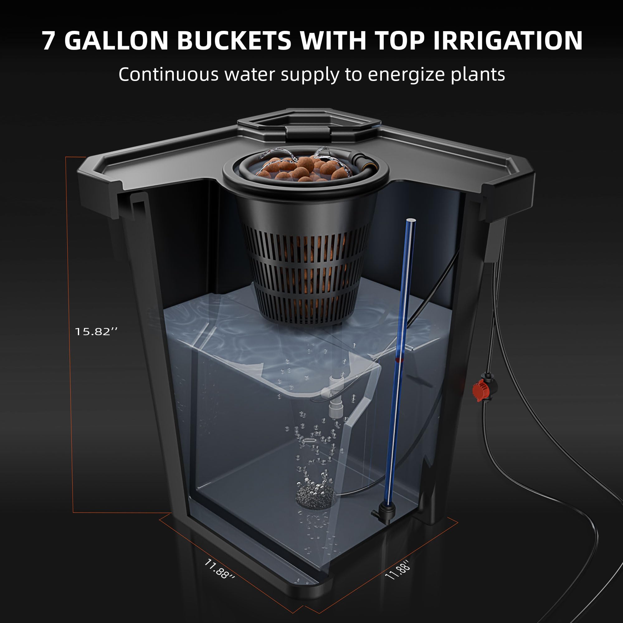 Spider Farmer DWC 11W air pump powers strong root aeration.