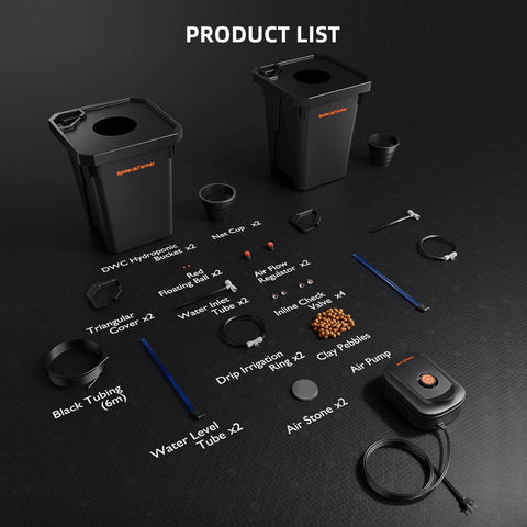 Spider Farmer DWC complete kit ready for hydroponics setup