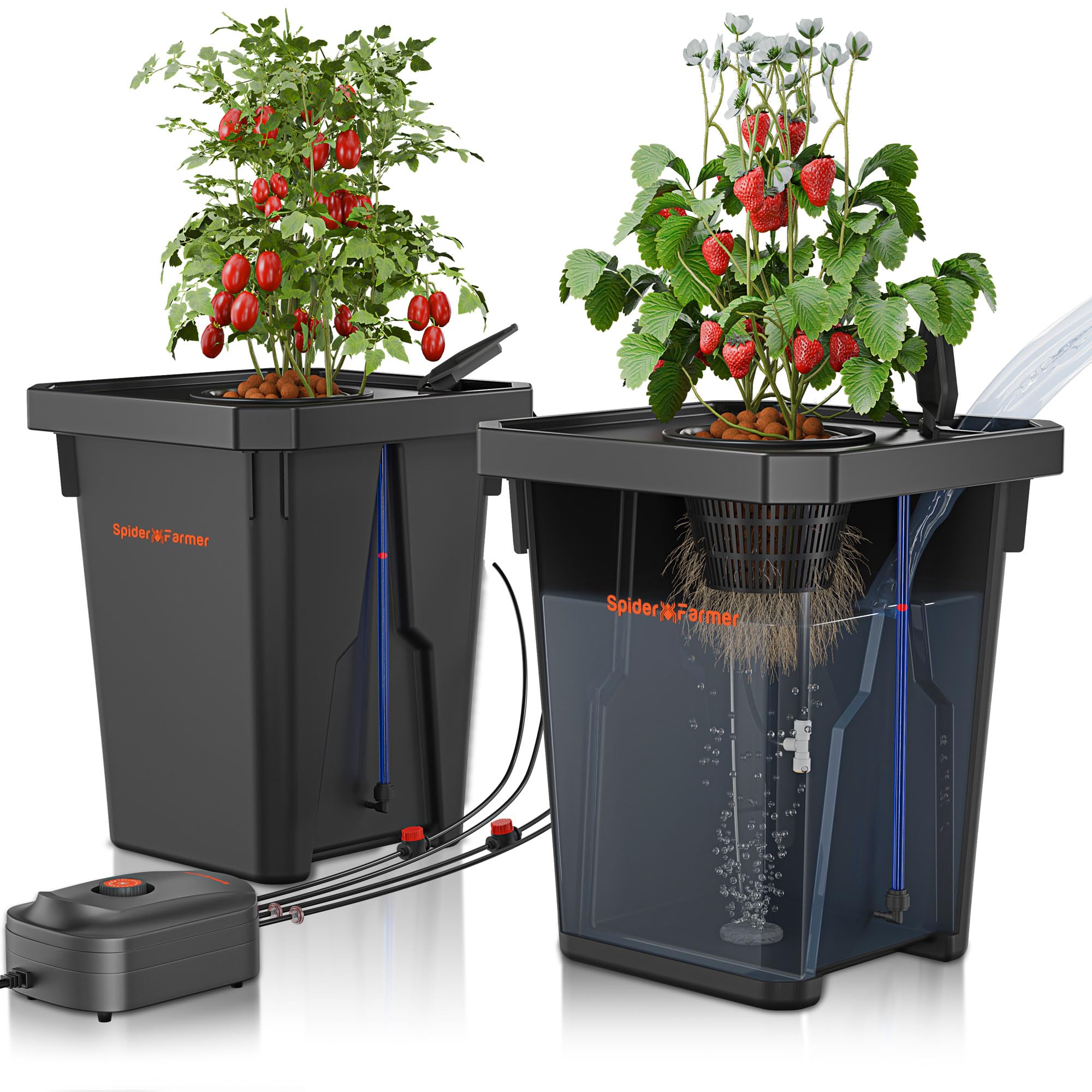 Spider Farmer DWC grow system with triangular cover for easy top-offs
