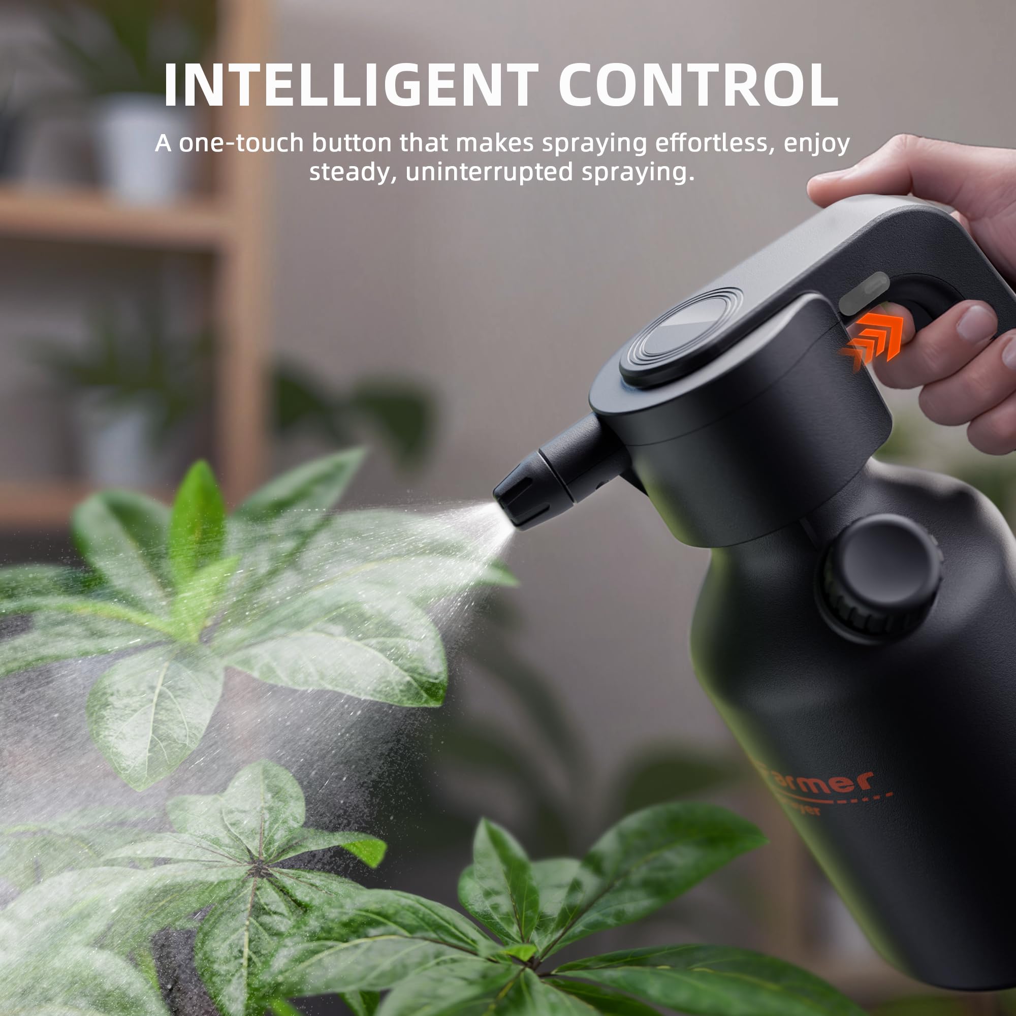 Spider Farmer spray bottle shows adjustable nozzle for mist or jet coverage.