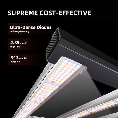Spider Farmer G4500 full-spectrum light supports all growth stages with balanced color.