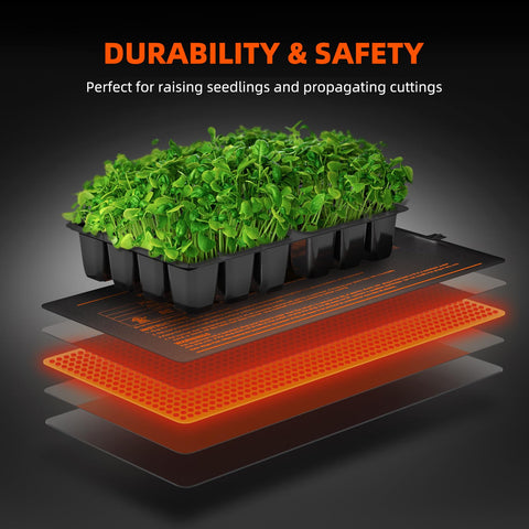 Spider Farmer Seedling Heat Mat in greenhouse setup evenly distributes heat for robust rooting.