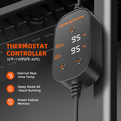 Spider Farmer Seedling Heat Mat with hydroponics setup maintains stable root-zone warmth.