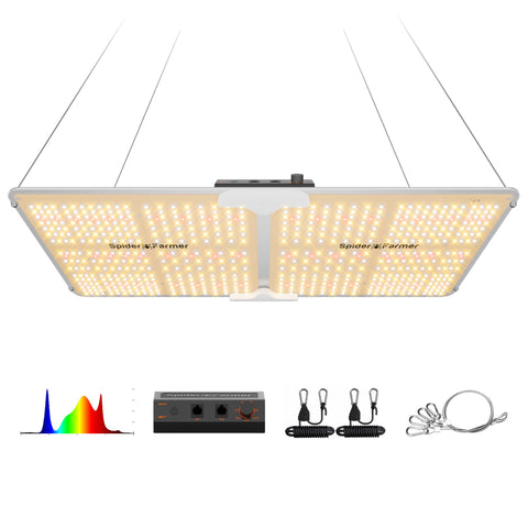 Spider Farmer SF2000 front view, compact 200W full-spectrum LED for efficient indoor plant growth.