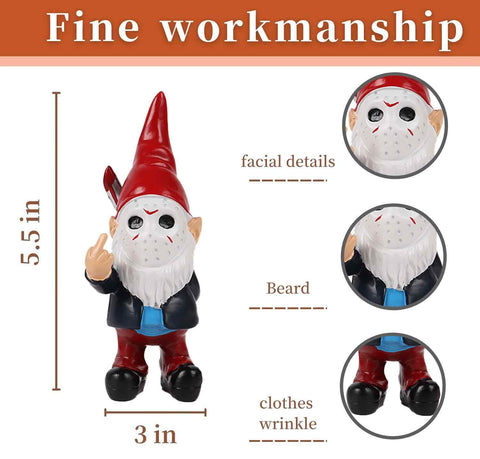 SPINNDO resin hand-painted gnome for shelves or patios.