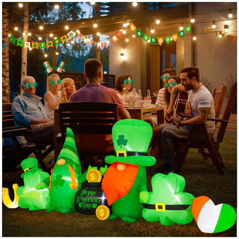 Spinosaurus lucky pot with waving gnomes adds welcome vibes