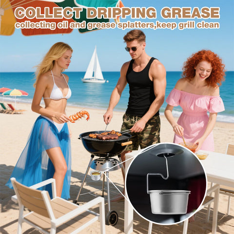 SpiralScgv rust-proof black finish ensures durability in outdoor grilling.