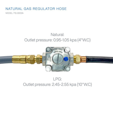 Spire 5.9-inch NG regulator hose ensures reliable gas flow.