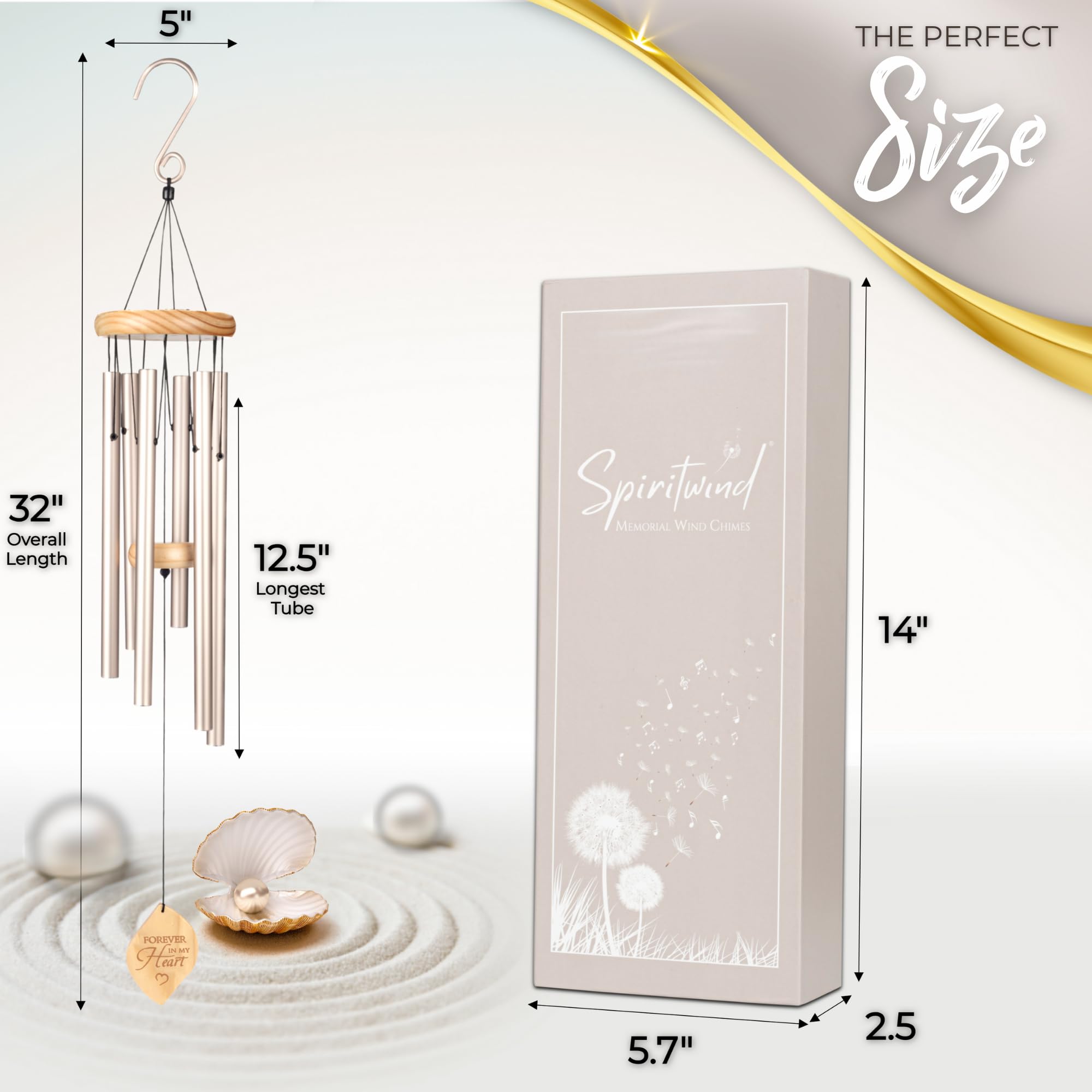 Spiritwind outdoor memorial setting in garden with wind chimes.
