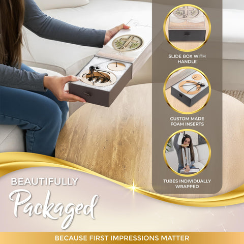 Spiritwind packaging features an elegant drawer box with ribbon for thoughtful gifting.
