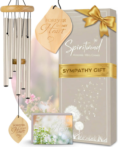 Spiritwind pearl memorial wind chime 32-inch full view showing tranquil tones.