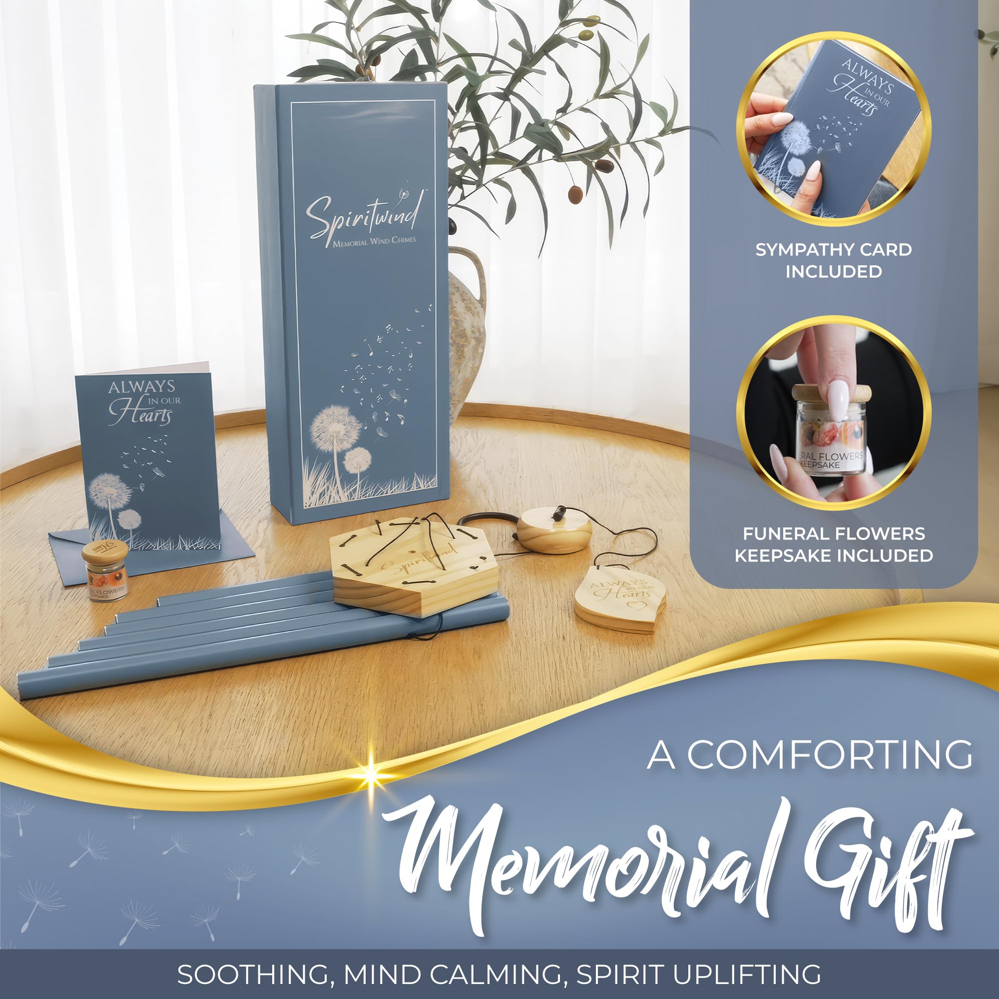 Spiritwind slide-drawer gift box presents a ready-to-gift bereavement keepsake.