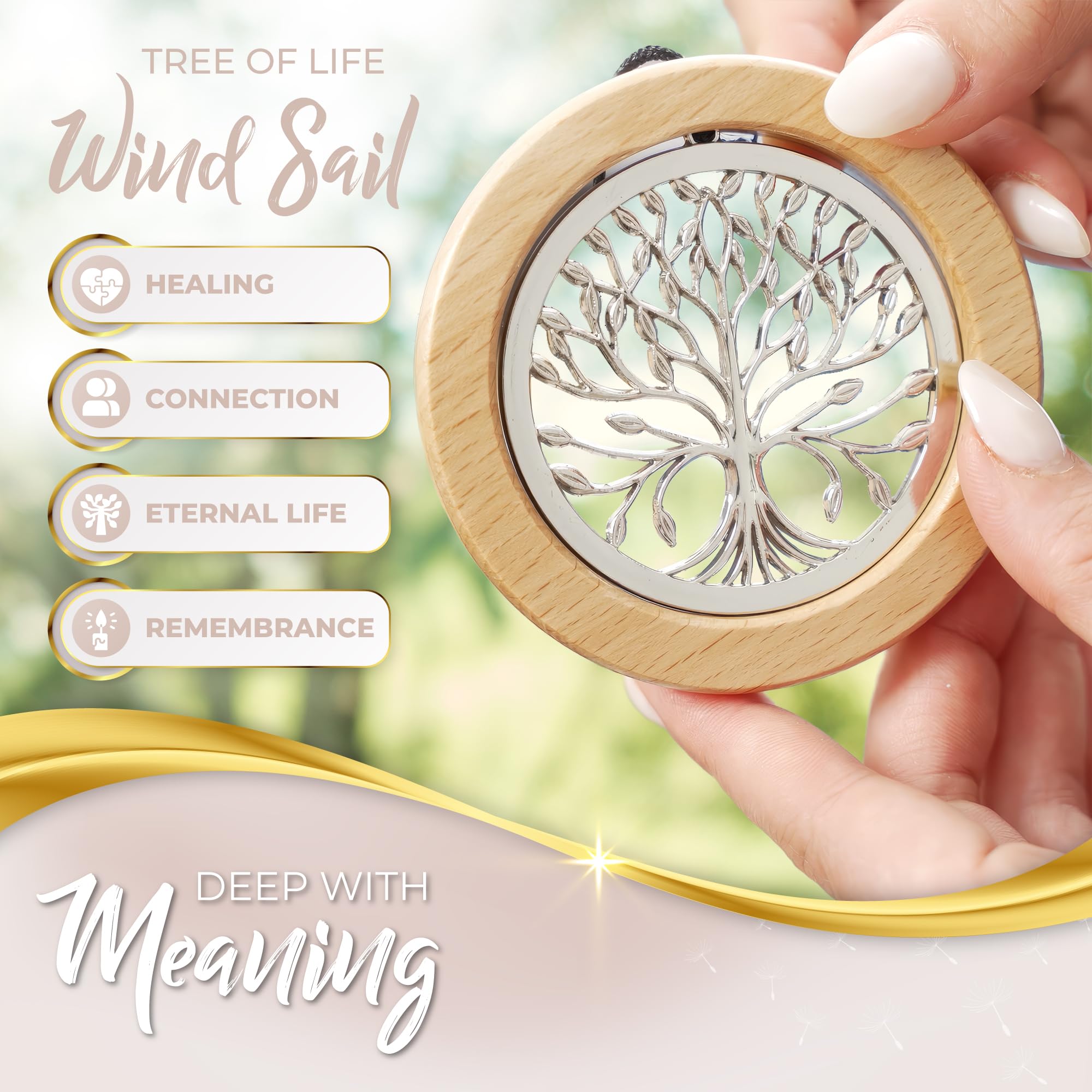 Spiritwind ash-wood ring wind chimes emphasize eternal love and renewal.
