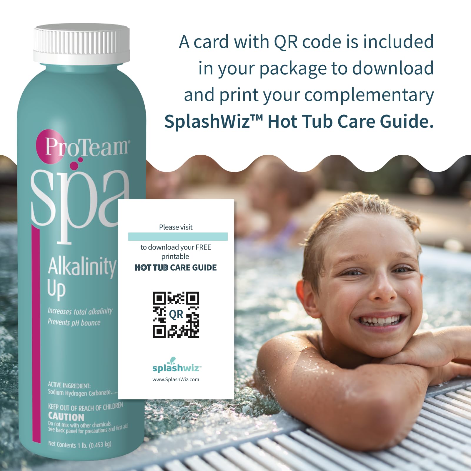 In-use spa scene showing balanced alkalinity during a soak