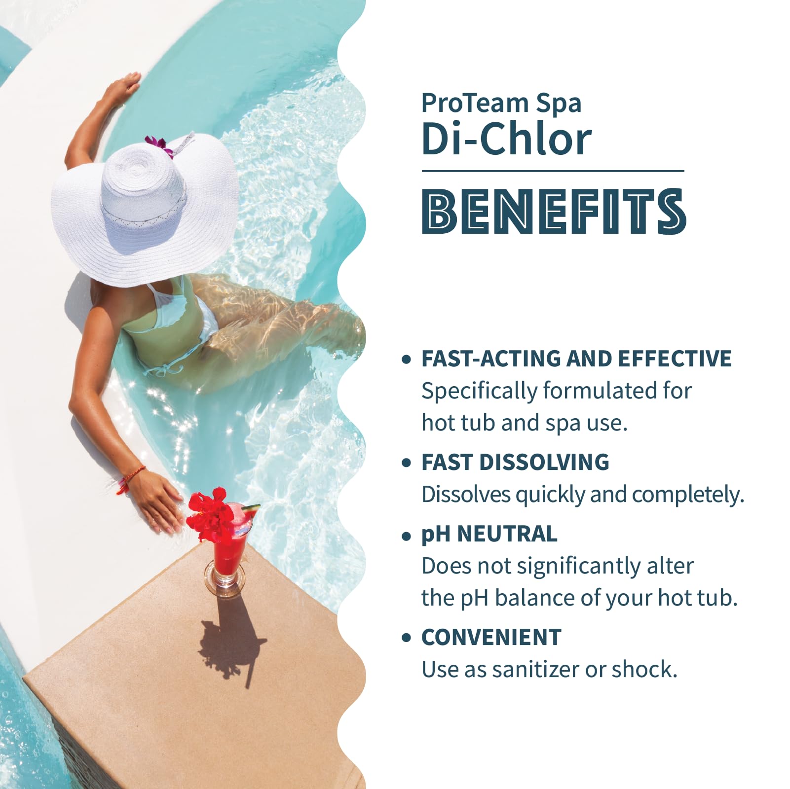SplashWiz ProTeam Spa Di-Chlor dosing spoon for precise spa sanitation.