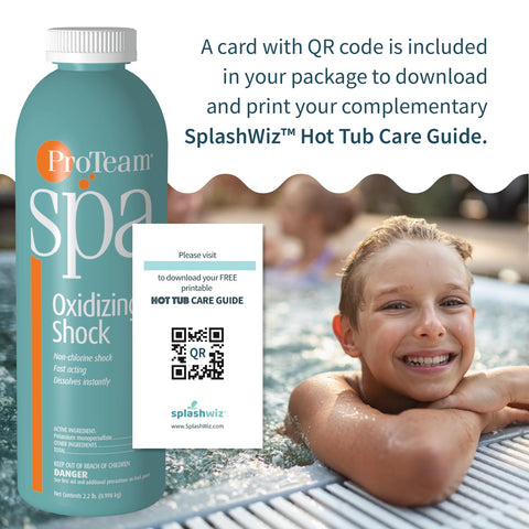 2.2 lb bag of SplashWiz ProTeam Spa Shock for long-lasting spa care.