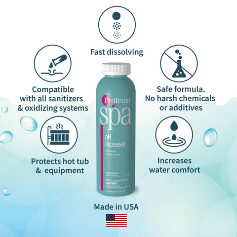 SplashWiz spa pH Increaser usage scene shows easy dosing for fast balance.