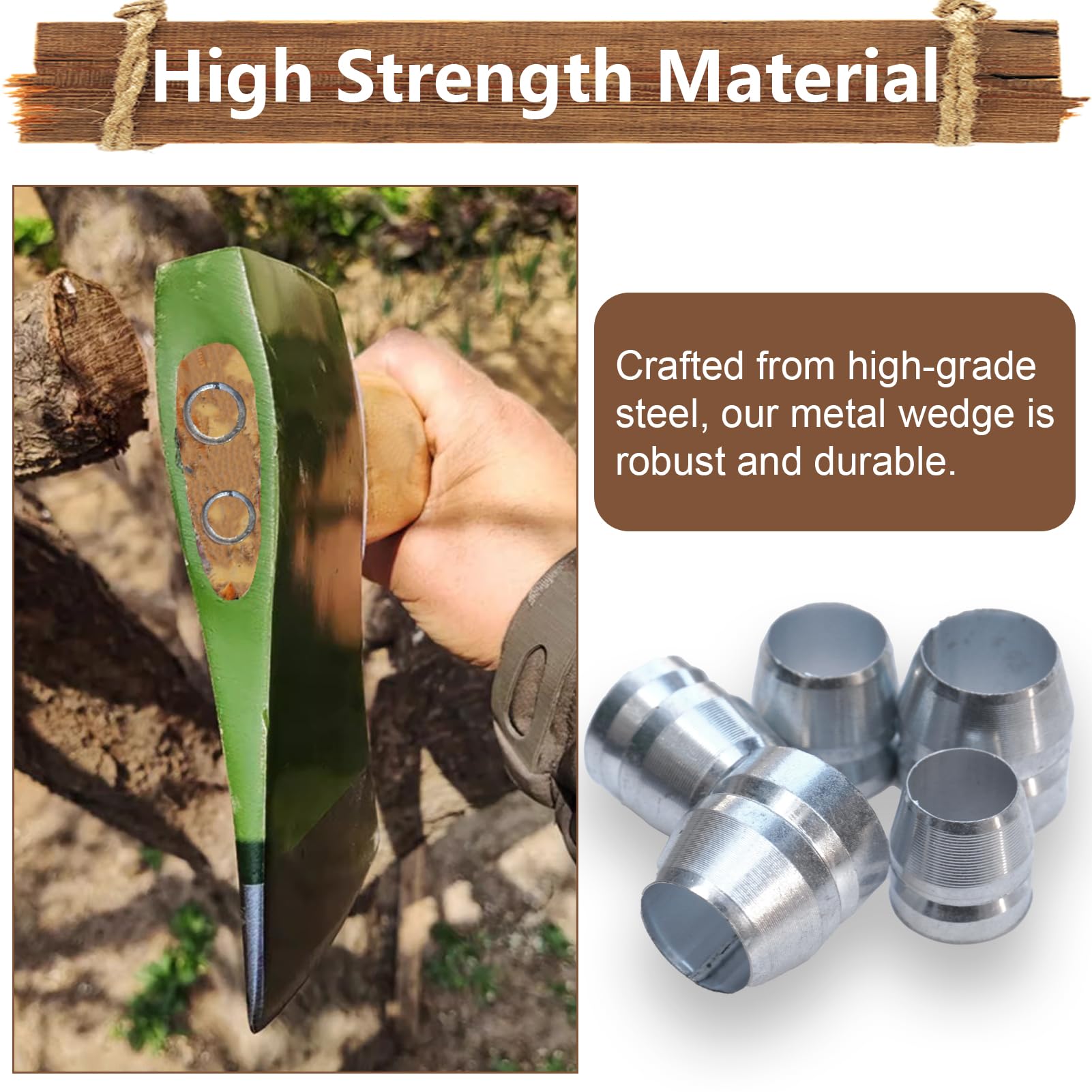Durable SPNKMJUJ steel wedges ready for hammer use on axes and sledges