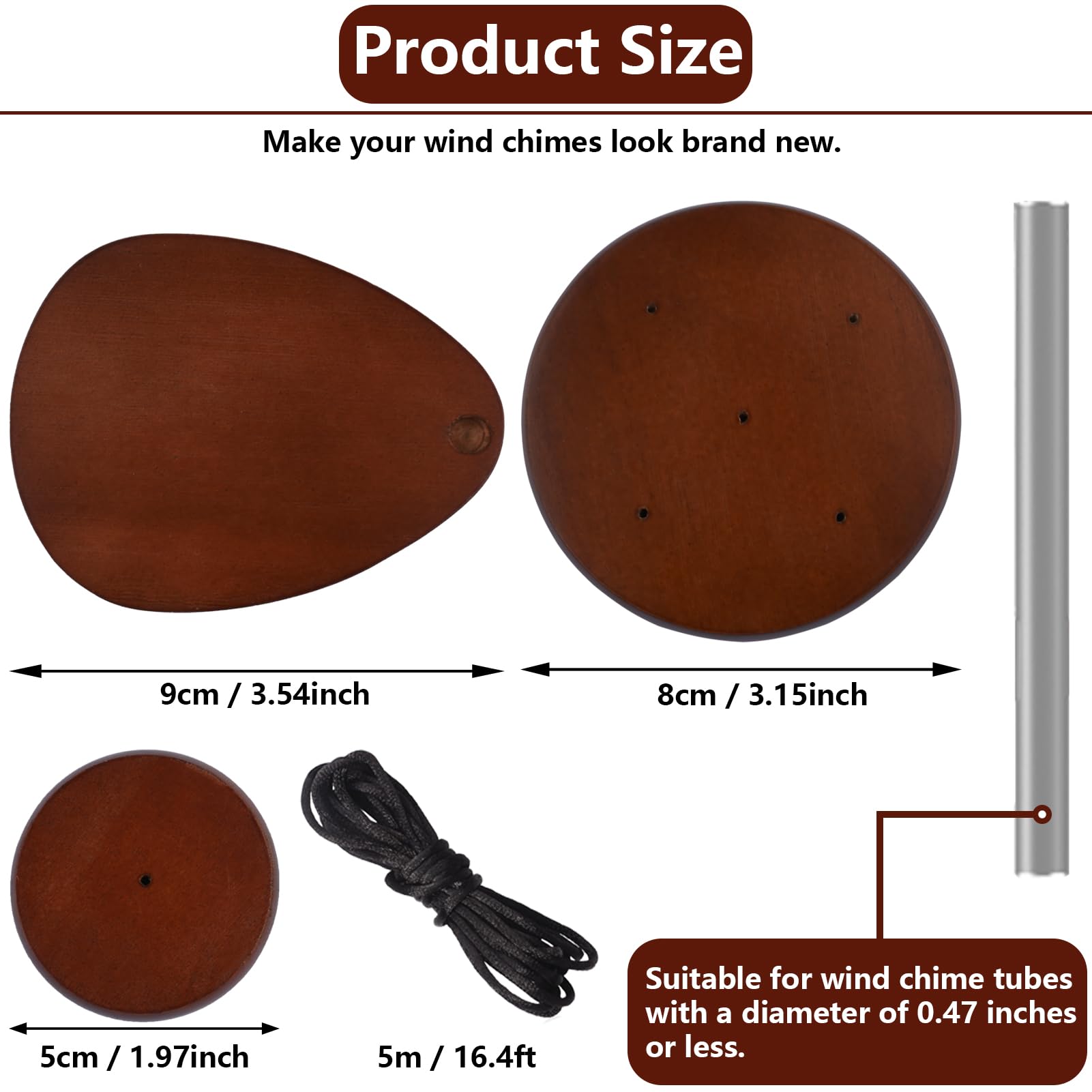 SPNKMJUJ wind chime clapper replacement for crisp sound quality