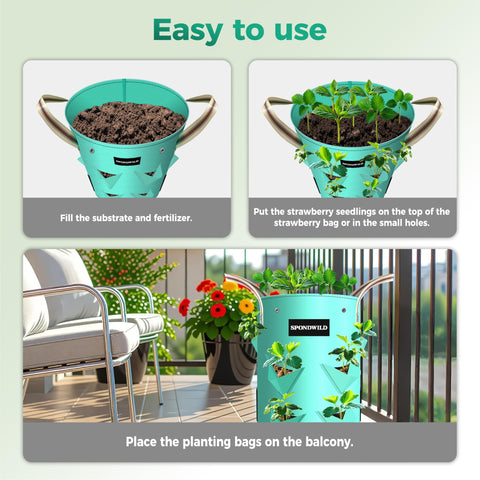 SPONDWILD 3-Pack 10 Gallon Grow Bags balcony-friendly gardening solution