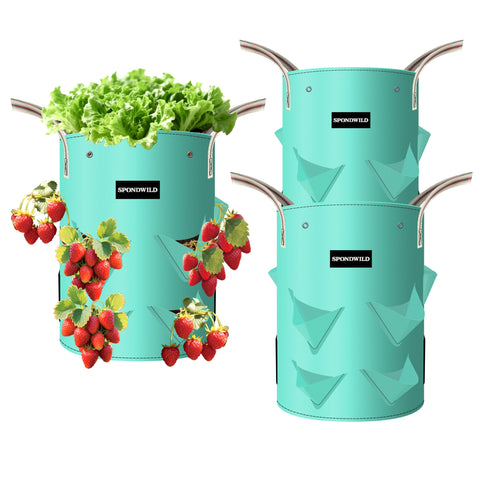 SPONDWILD 3-Pack 10 Gallon Grow Bags with breathable windows for healthy root airflow