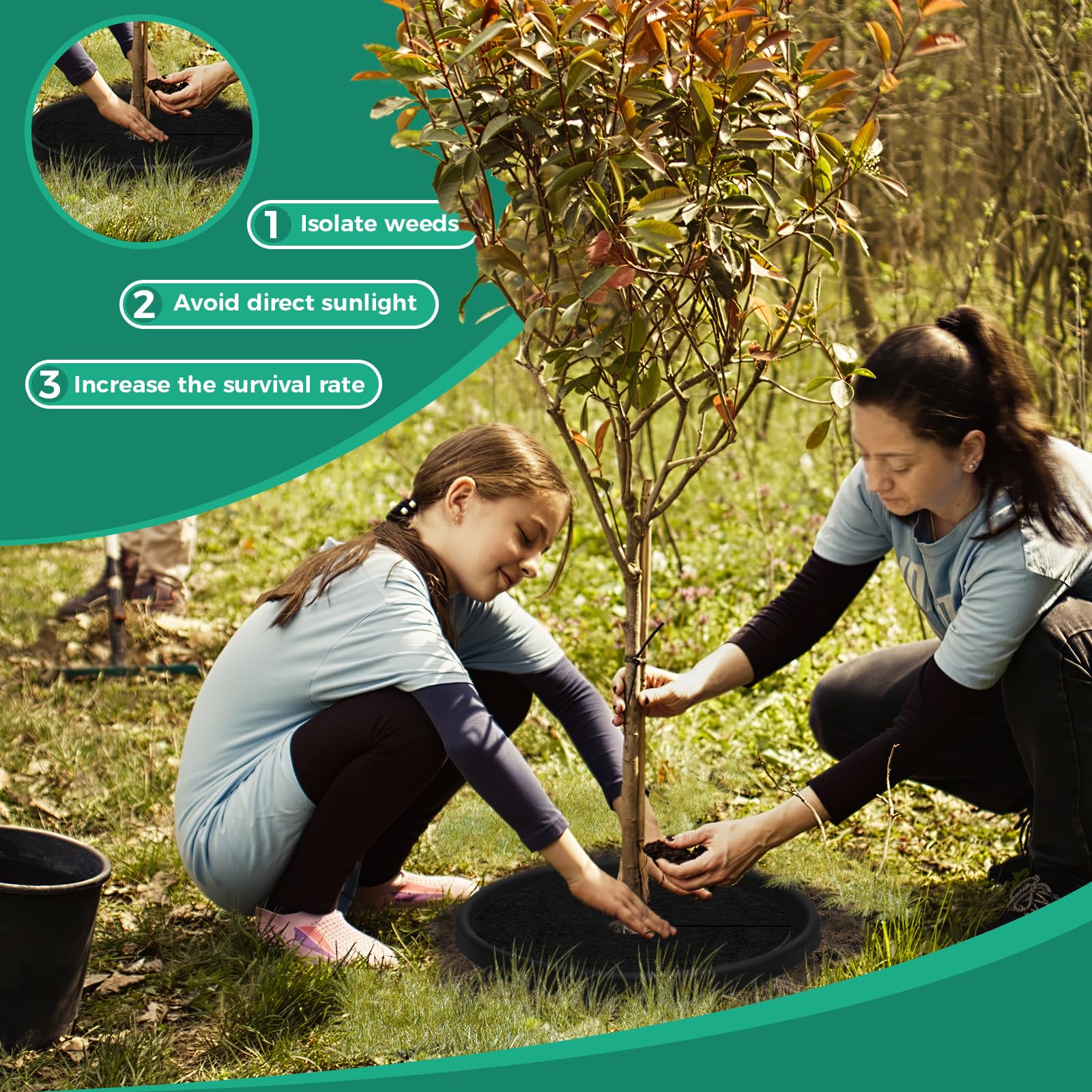 SPONDWILD biodegradable non-woven fabric supports moisture and root health.