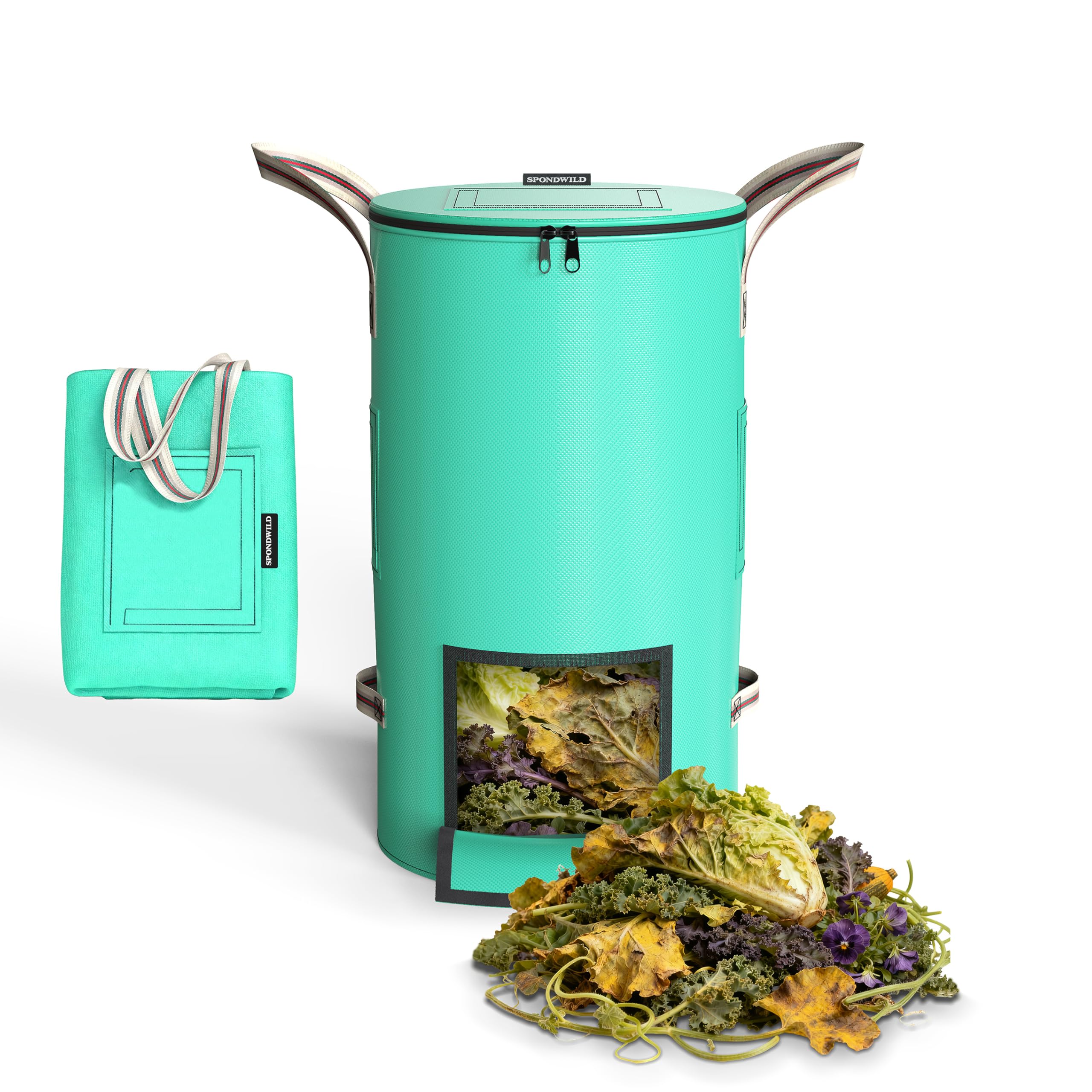 SPONDWILD reusable yard waste bag with 14.39 gallon capacity for leaves and debris